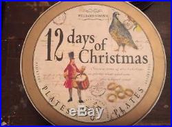 Williams Sonoma 12 Days Of Christmas Plates Set (12) NEW In Box HTF