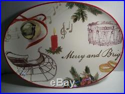 Williams Sonoma Christmas Carols 19 Turkey Platter Oval Serving 2011 Holiday
