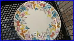 Williams Sonoma Floral Meadow Charger plates Butterfly Easter S/4 New wo box