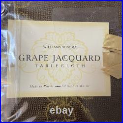 Williams Sonoma Grape Jacquard Square Tablecloth 70×108 NIP Rare HTF B31