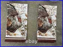 Williams Sonoma Plymouth Gate Turkey Plates Napkins Set Lot Fall Thanksgiving