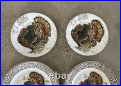 Williams Sonoma Plymouth Gate Turkey Plates Napkins Set Lot Fall Thanksgiving