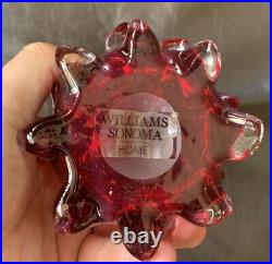 Williams Sonoma Red Glass Christmas Tree Figurine Centerpiece 8