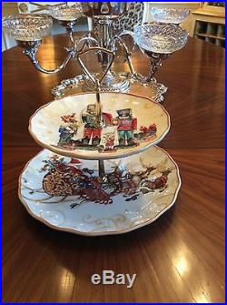 Williams Sonoma Twas The Night Before Christmas 2 Tiered Stand Tidbit Dish