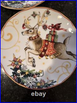 Williams Sonoma Twas The Night Before Christmas Collection Salad Plates Set Of 4