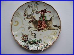 Williams Sonoma'Twas The Night Before Christmas Reindeer Salad Plates Set/8