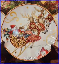 Williams Sonoma Twas the Night Before Christmas Mixed Salad Plates Set of 4