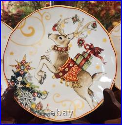 Williams Sonoma Twas the Night Before Christmas Mixed Salad Plates Set of 4