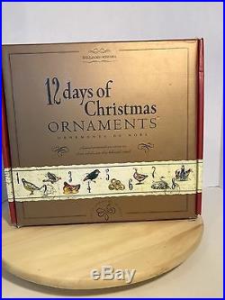 Williams-sonoma 12 Days Of Christmas Hand Painted Glass Ornaments 2008