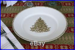 Williams-sonoma Gold Christmas Tree Plates (six) Nwt- Trim Your Table In Style