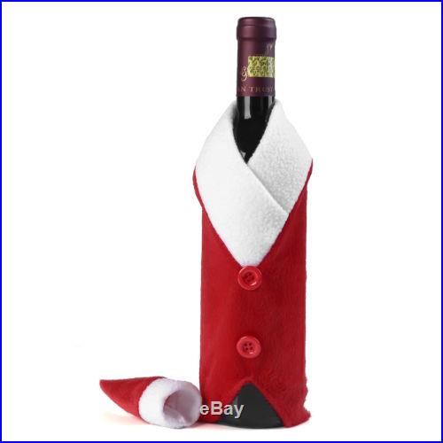 Wine Bottle Cover Xmas Santa Decor Wine Bottle Set Christmas Bottle Cap New