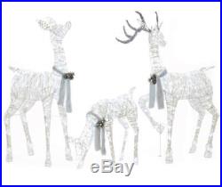 Winter Christmas Decoration Light-Up LED Deer Family 3-Pc Outdoor Decor Xmas NIB