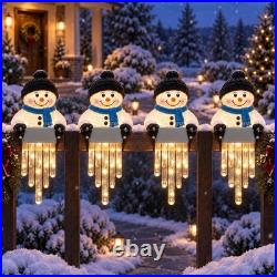 Winter Glow Snowman Icicle Light Decor Outdoor Christmas Railing Decor