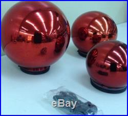 Winter Lane Set of 3 Mercury Glass Ornaments Burgundy (Red)