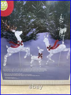 Winter Wonder Lane LED 3-Piece Elegant White Twinkling Deer Family Set Christmas
