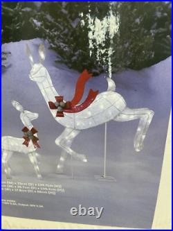 Winter Wonder Lane LED 3-Piece Elegant White Twinkling Deer Family Set Christmas