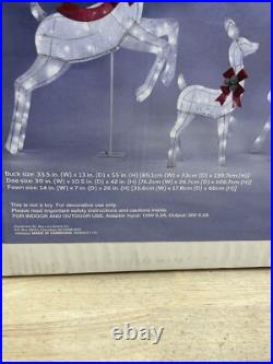 Winter Wonder Lane LED 3-Piece Elegant White Twinkling Deer Family Set Christmas