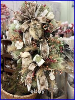 Winter Woodland Swag Artificial Christmas Wreath Front Door