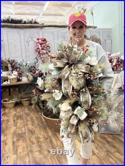 Winter Woodland Swag Artificial Christmas Wreath Front Door