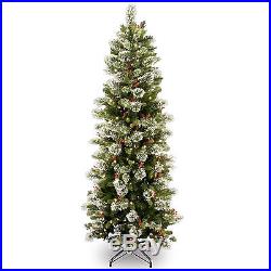 Wintry Pine 7.5′ Slim Artificial Christmas Tree with 400 Clear Lights