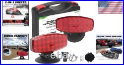 Wireless Battery Magnetic Trailer Lights with Adjustable Bracket & Strobe Safety