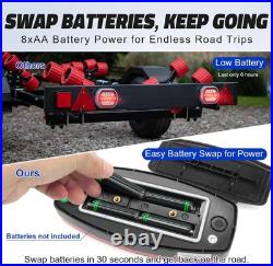 Wireless Battery Magnetic Trailer Lights with Adjustable Bracket & Strobe Safety