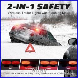Wireless Battery Magnetic Trailer Lights with Adjustable Bracket & Strobe Safety