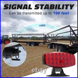 Wireless Battery Magnetic Trailer Lights with Adjustable Bracket & Strobe Safety
