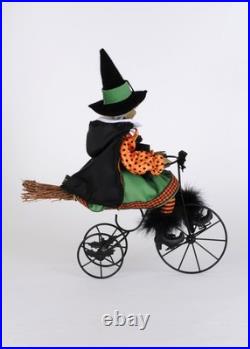 Witch Figurine Broom Tricycle Bike Halloween Decor Karen Didion