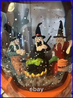 Witches Water Globe Swirling Confetti Lighted LED Halloween Jack o Lantern NEW
