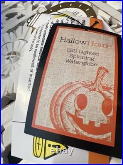 Witches Water Globe Swirling Confetti Lighted LED Halloween Jack o Lantern NEW