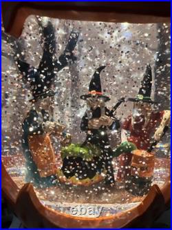 Witches Water Globe Swirling Confetti Lighted LED Halloween Jack o Lantern NEW