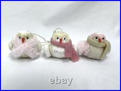Wondershop Featherly Friends Bird Ornaments Rose Zinny Pink Scarf Faux Fur