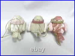 Wondershop Featherly Friends Bird Ornaments Rose Zinny Pink Scarf Faux Fur