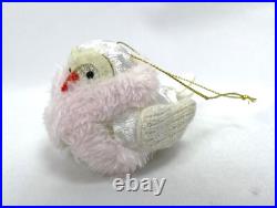Wondershop Featherly Friends Bird Ornaments Rose Zinny Pink Scarf Faux Fur