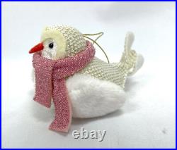 Wondershop Featherly Friends Bird Ornaments Rose Zinny Pink Scarf Faux Fur