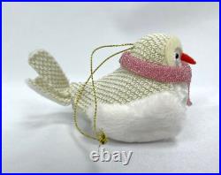 Wondershop Featherly Friends Bird Ornaments Rose Zinny Pink Scarf Faux Fur