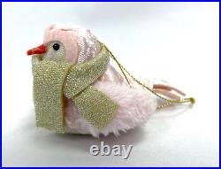 Wondershop Featherly Friends Bird Ornaments Rose Zinny Pink Scarf Faux Fur
