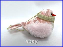 Wondershop Featherly Friends Bird Ornaments Rose Zinny Pink Scarf Faux Fur