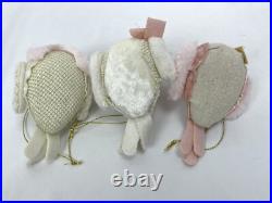 Wondershop Featherly Friends Bird Ornaments Rose Zinny Pink Scarf Faux Fur