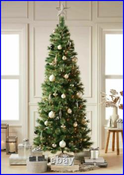 Wondershop Slim Virginia Pine 7.5′ Lit Christmas Tree 759 Tips 400 Clear Lights