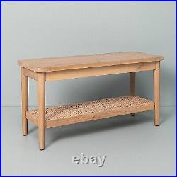 Wood & Cane Bench Natural Hearth & Hand with Magnolia