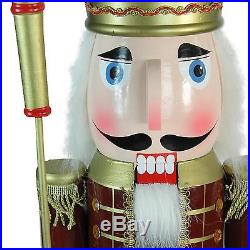 Wooden Christmas Nutcracker King Life Size Indoor Toy 48 Vintage Holiday Decor