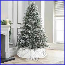 Wooden Christmas Tree Collar Box with X-Pattern, 8 Panels 39'' Extra Large Oc