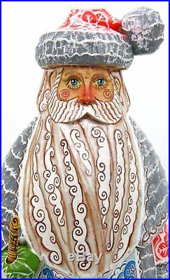 Wooden Figure Carved Russian Doll Father Christmas Santa UNIQUE NATIVITY signed