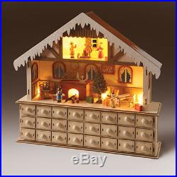 Wooden LED Lighted Santa Santa’s Advent Workshop Christmas Holiday Gift