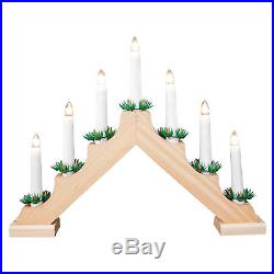 Wooden Pre-Lit 7 LED Candle Bridge Arch Window Christmas Tree Decoration Light