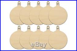Wooden ROUND BAUBLES Christmas Decorations Tags Art Craft Embellishments x 10