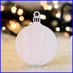 Wooden ROUND CHRISTMAS BAUBLE Birch Blank Decorations Gift Tag Craft Shapes x10
