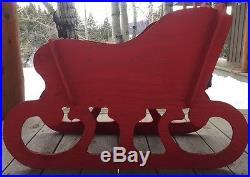 Wooden Red Decorative Christmas Santa Sled For Interior Use